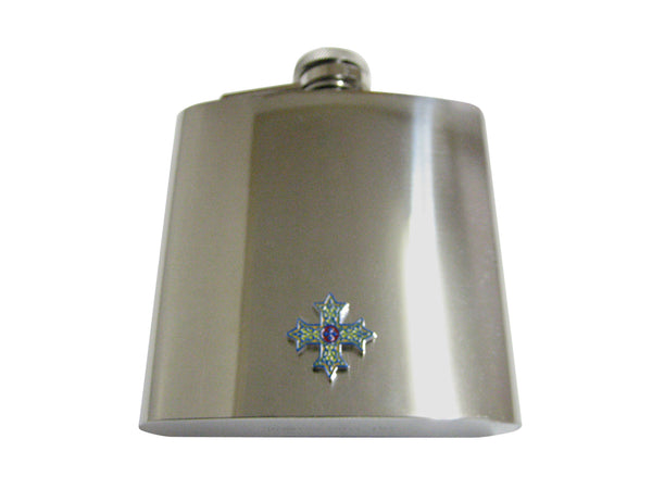 Colorful Celtic Cross 6 Oz. Stainless Steel Flask
