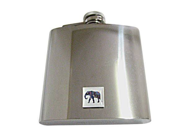 Colorful Elephant Pendant 6 Oz. Stainless Steel Flask