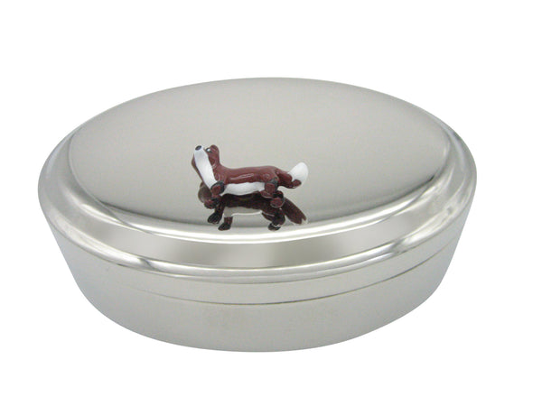 Colorful Fox Pendant Oval Trinket Jewelry Box