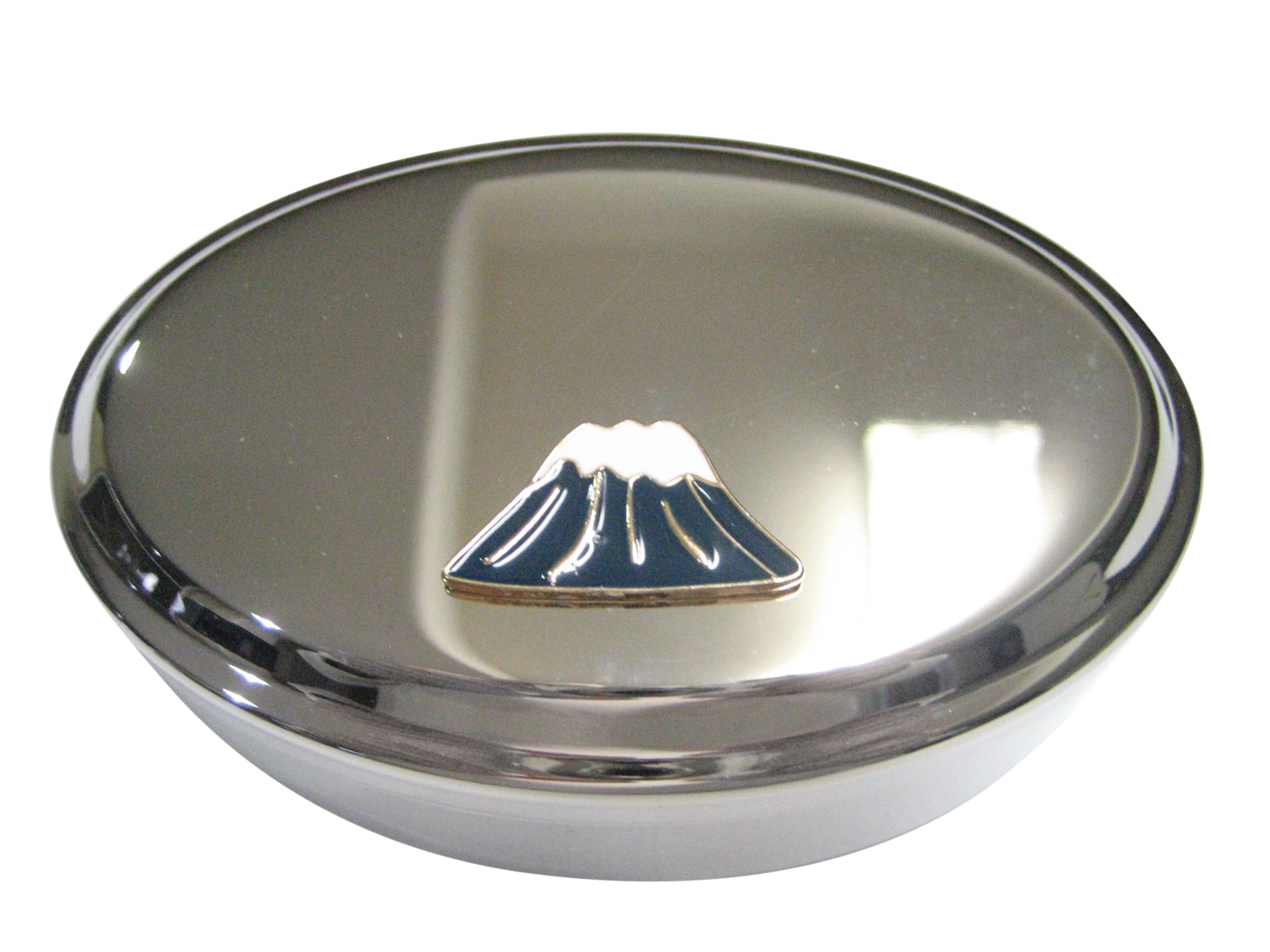 Colorful Mountain Top Oval Trinket Jewelry Box