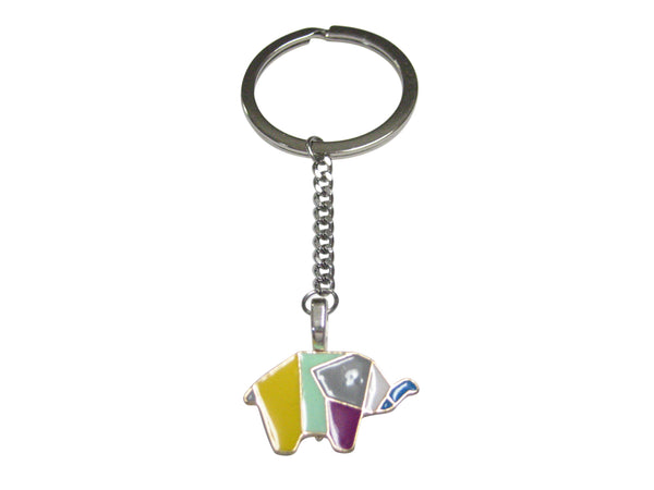 Colorful Origami Elephant Pendant Keychain