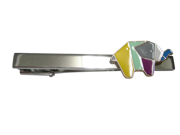 Colorful Origami Elephant Tie Clip