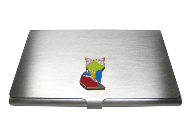 Colorful Origami Fox Business Card Holder