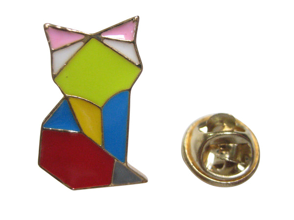 Colorful Origami Fox Lapel Pin