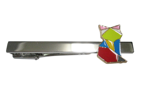 Colorful Origami Fox Tie Clip