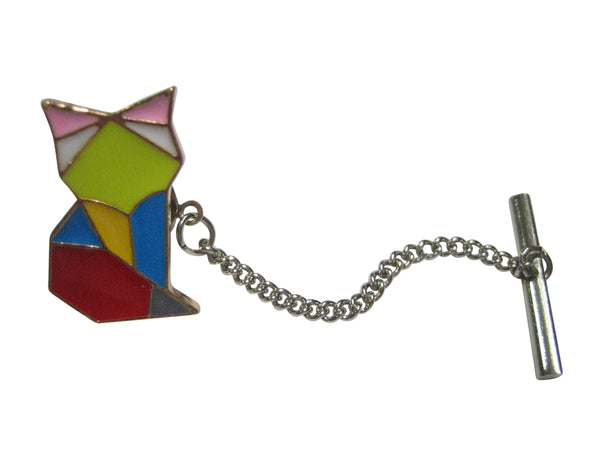 Colorful Origami Fox Tie Tack