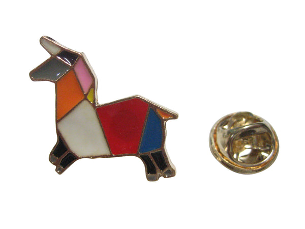 Colorful Origami Horse Lapel Pin