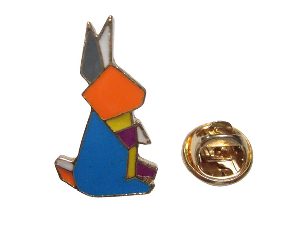 Colorful Origami Rabbit Bunny Lapel Pin