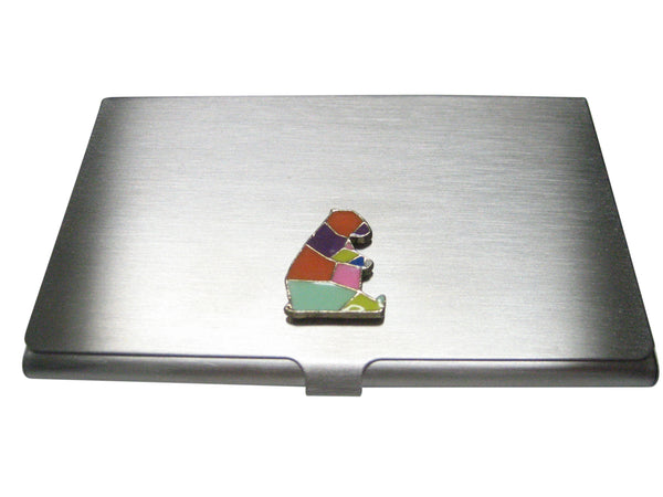 Colorful Origami Sitting Bear Business Card Holder