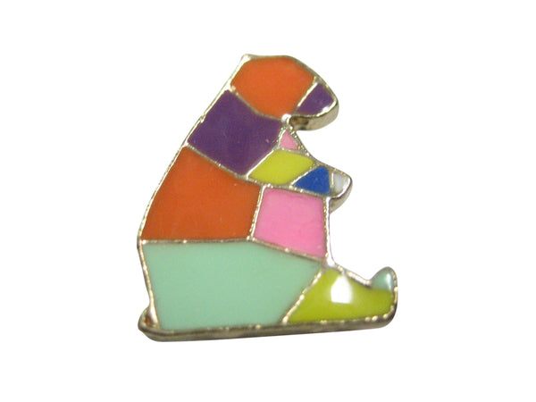 Colorful Origami Sitting Bear Magnet