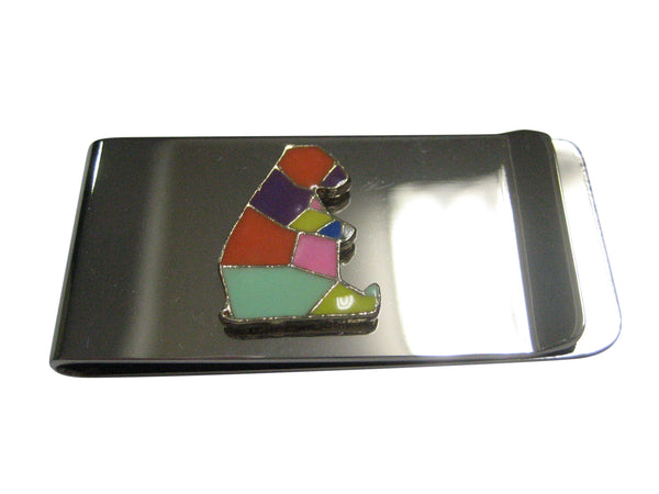 Colorful Origami Sitting Bear Money Clip
