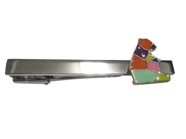 Colorful Origami Sitting Bear Tie Clip