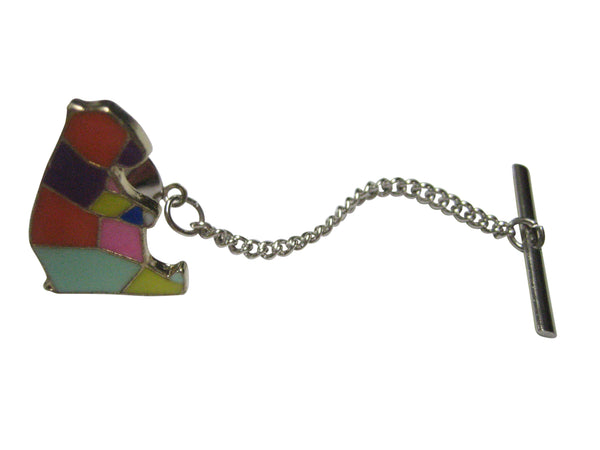 Colorful Origami Sitting Bear Tie Tack