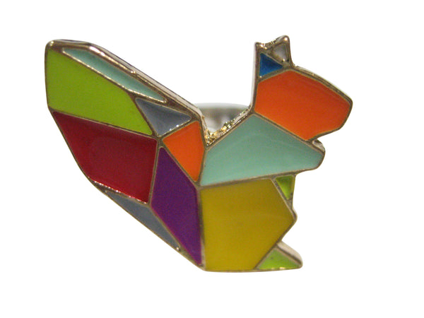 Colorful Origami Squirrel Adjustable Size Fashion Ring