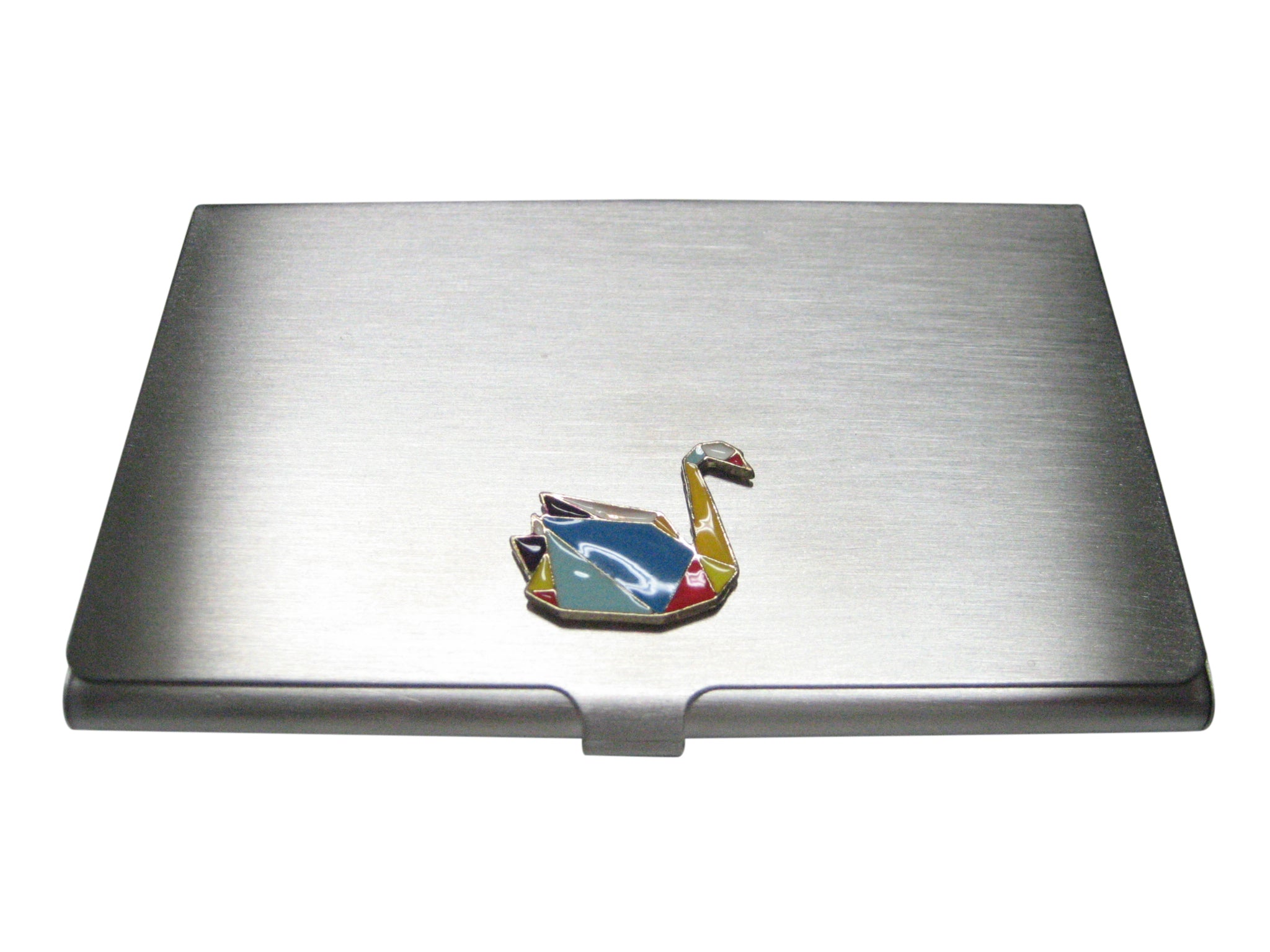 Colorful Origami Swan Bird Business Card Holder