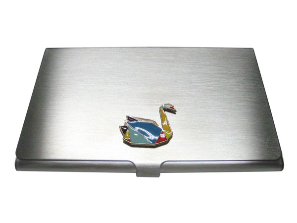 Colorful Origami Swan Bird Business Card Holder