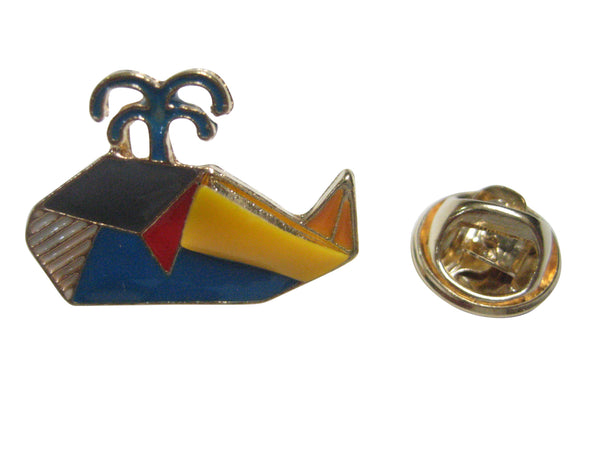 Colorful Origami Whale Lapel Pin
