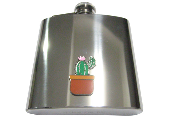 Colorful Potted Cactus 6oz Flask