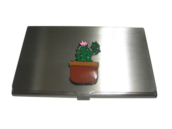 Colorful Potted Cactus Business Card Holder