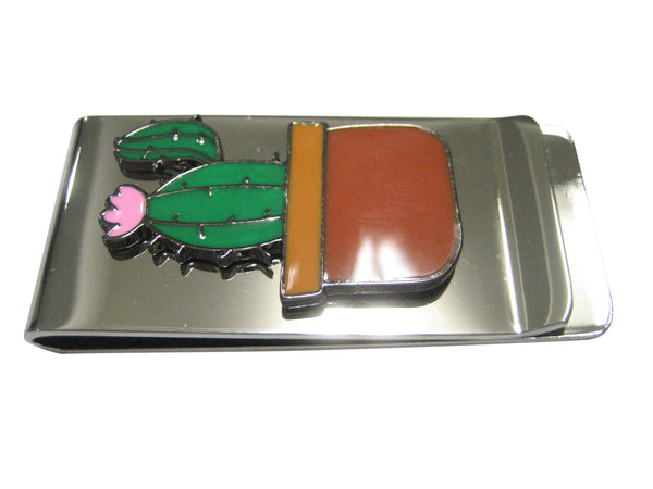 Colorful Potted Cactus Money Clip