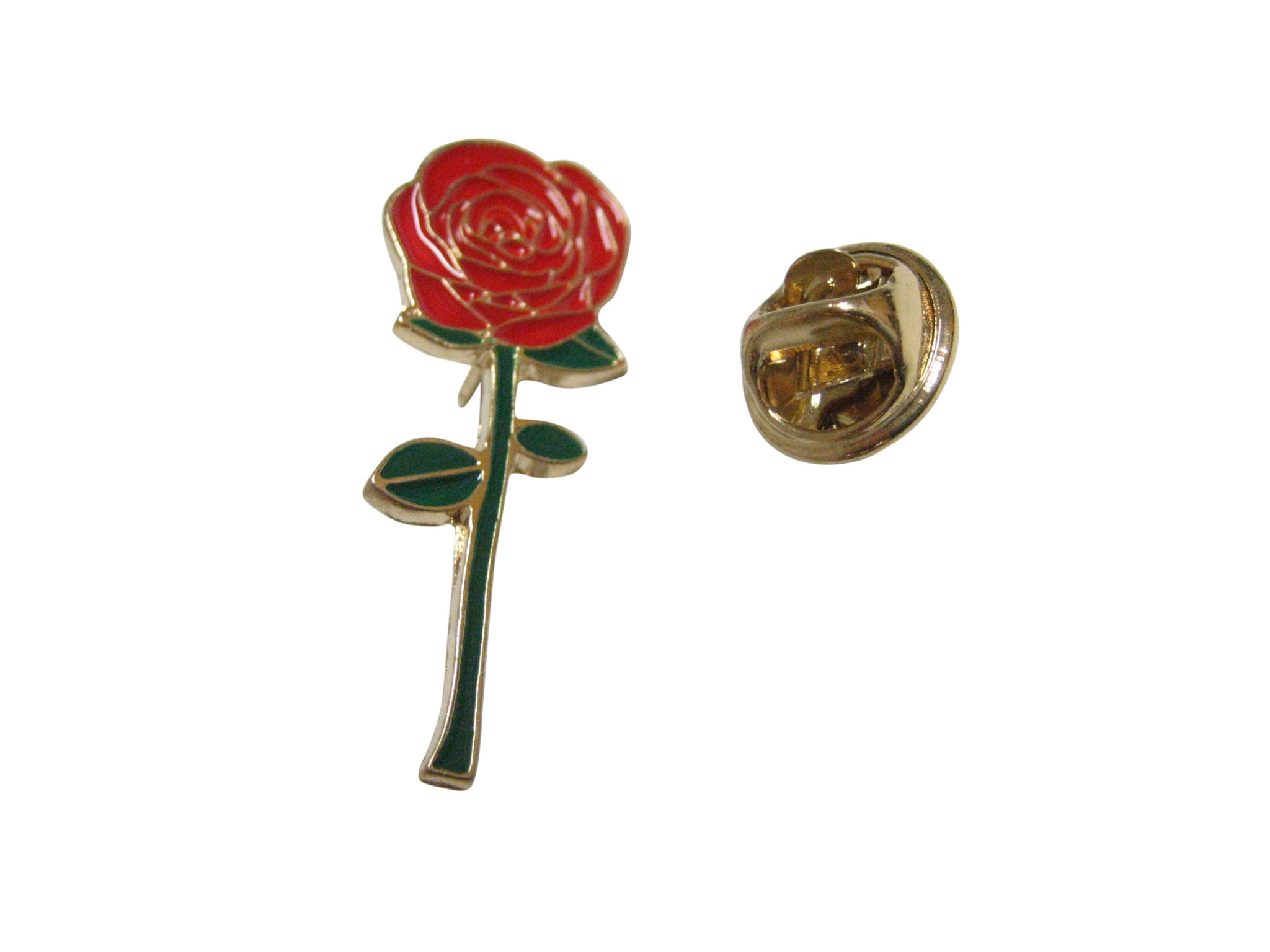 Rose Pin Design Colorful Red Rose Flower Lapel Pin - Kiola Designs