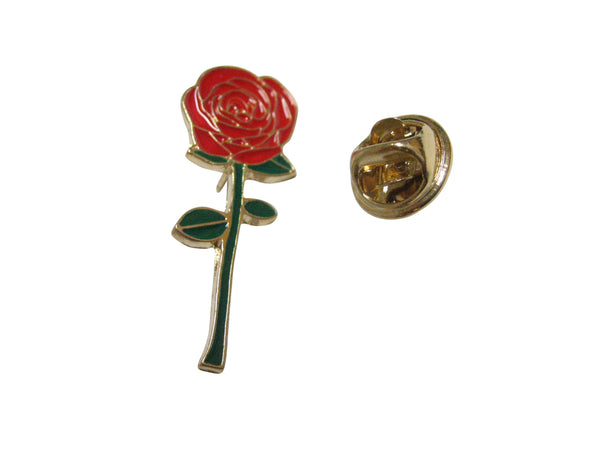 Colorful Red Rose Flower Lapel Pin