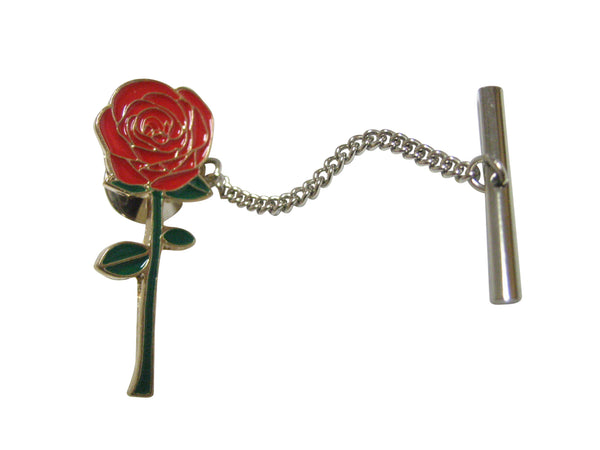 Colorful Red Rose Flower Lapel Tie Tack