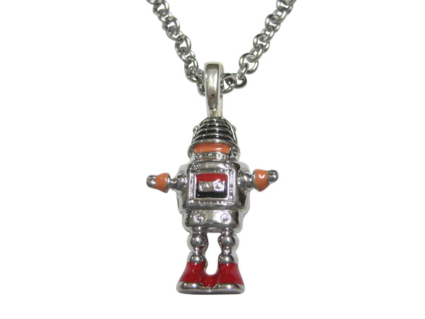Colorful Retro Robot Pendant Necklace