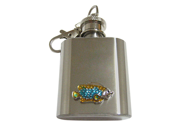 Colorful Tropical Fish 1 Oz. Stainless Steel Key Chain Flask