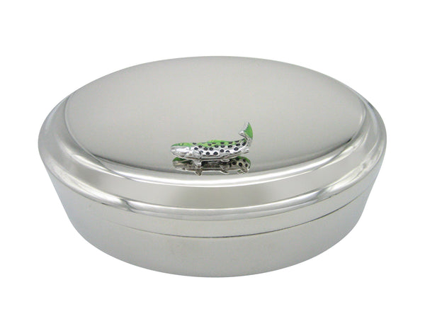 Colorful Trout Fish Pendant Oval Trinket Jewelry Box