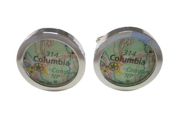 Columbia South Carolina Map Cufflinks