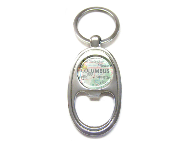 Columbus Ohio Map Bottle Opener Key Chain