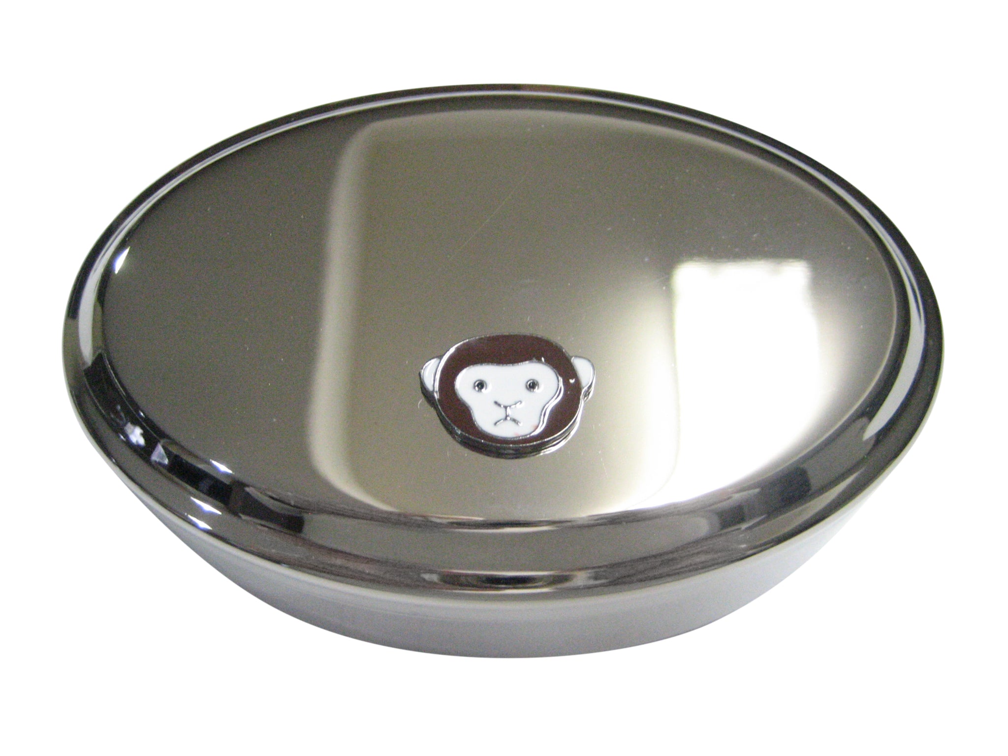 Confused Monkey Oval Trinket Jewelry Box