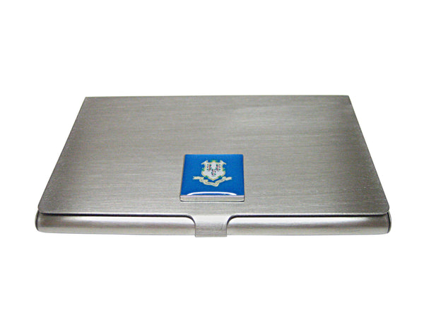 Connecticut State Flag Pendant Business Card Holder