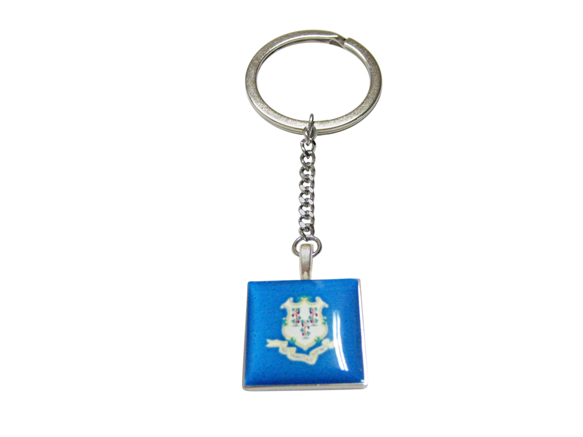 Connecticut State Flag Pendant Keychain