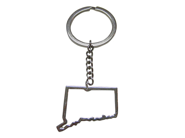 Connecticut State Map Outline Keychain