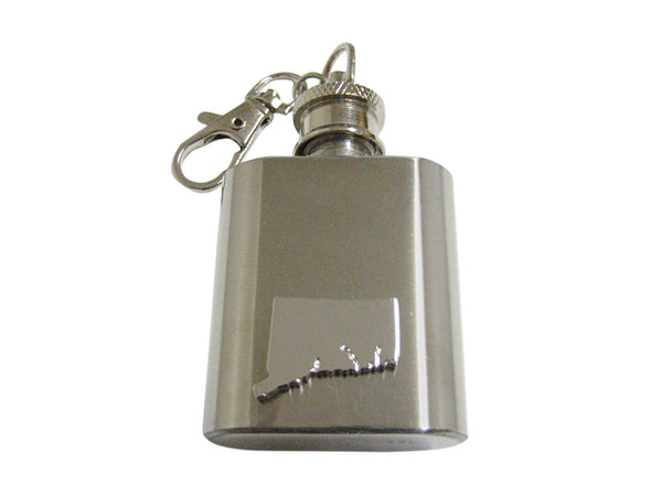 Connecticut State Map Shape 1oz Keychain Flask
