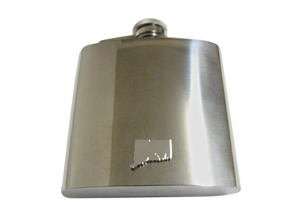 Connecticut State Map Shape 6 Oz. Stainless Steel Flask
