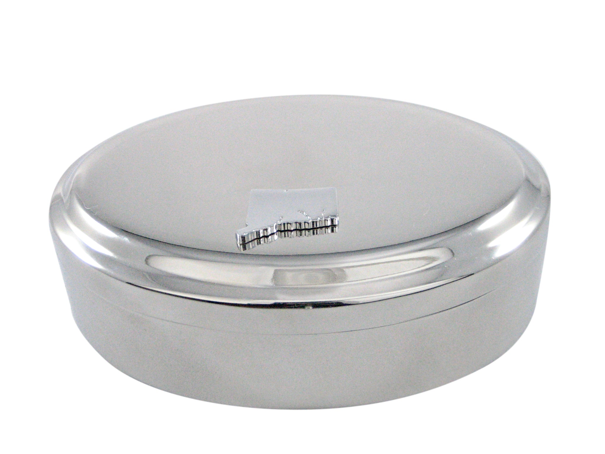 Connecticut State Map Shape Pendant Oval Trinket Jewelry Box