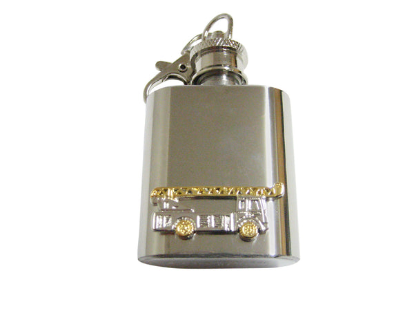 Construction Crane Truck 1 Oz. Stainless Steel Key Chain Flask