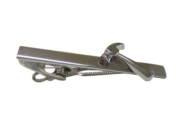 Silver Toned Construction Hammer Tie Clip