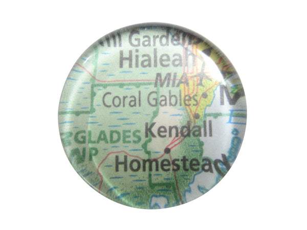 Coral Gables Florida Map Pendant Magnet