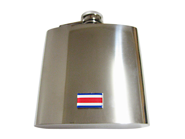 Costa Rica Flag Pendant 6 Oz. Stainless Steel Flask