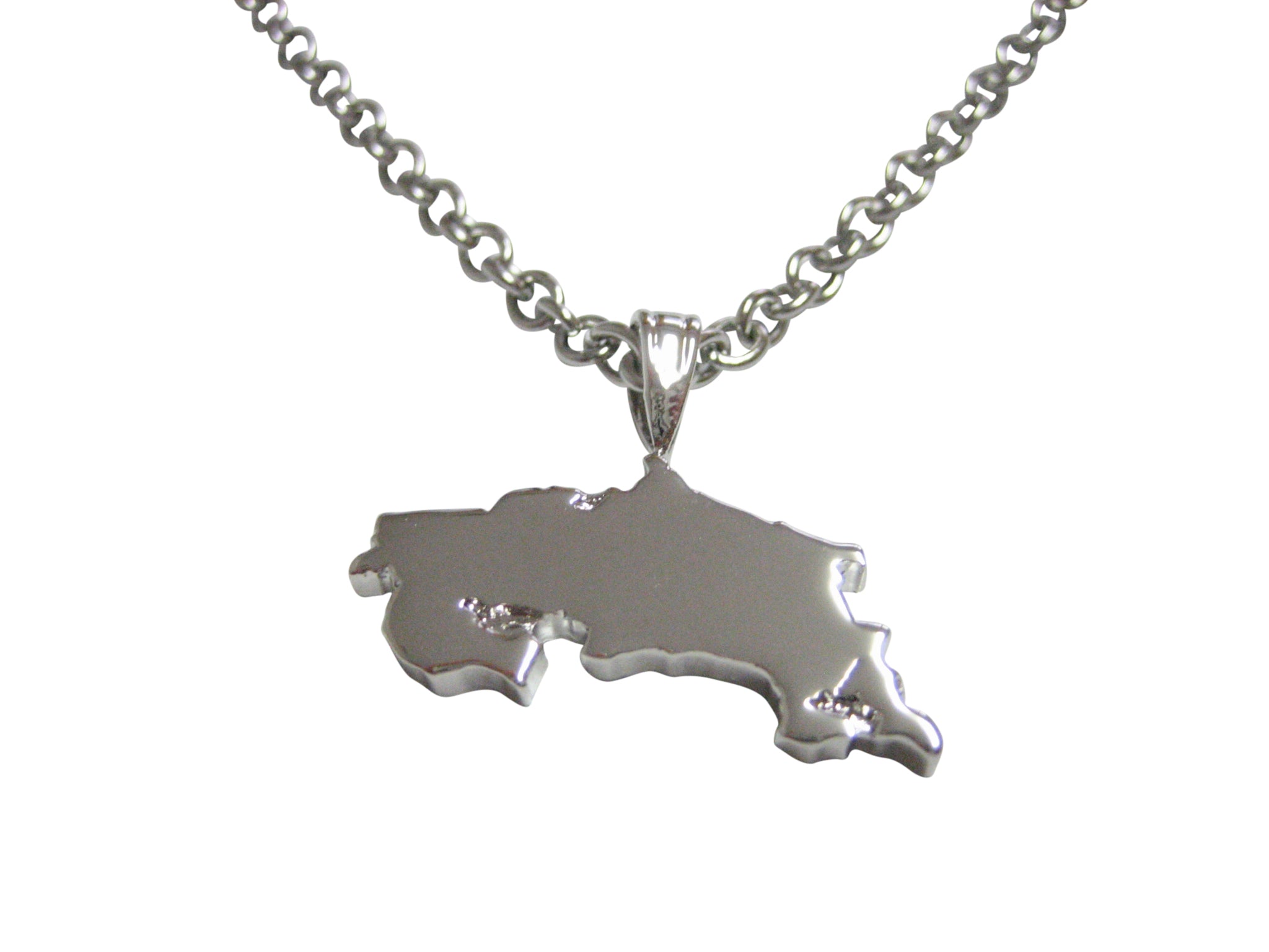 Costa Rica Map Shape Pendant Necklace