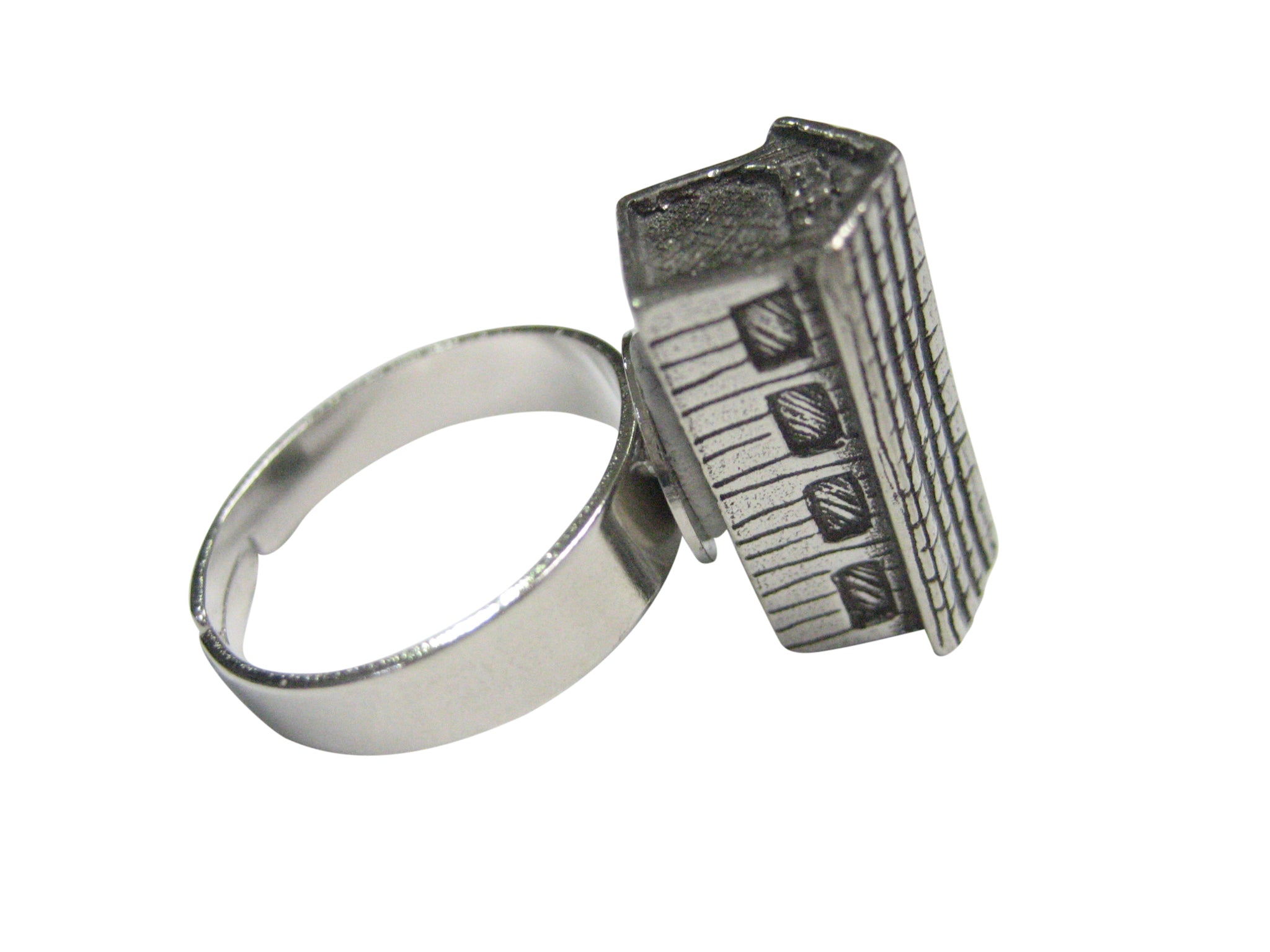 Covered Bridge Building Adjustable Size Fashion Ring