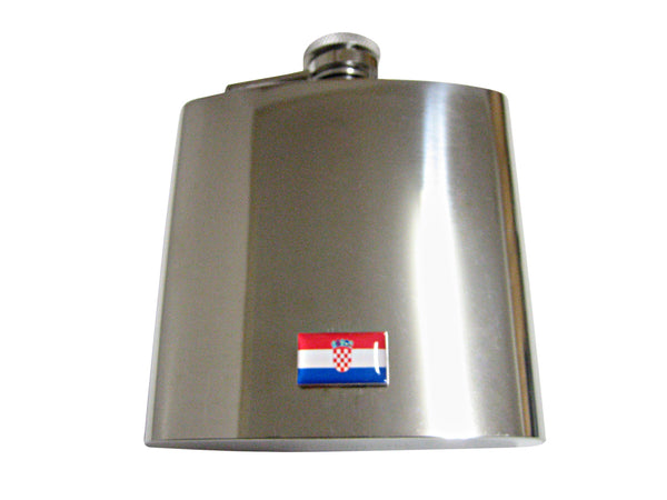 Croatia Flag Pendant 6 Oz. Stainless Steel Flask
