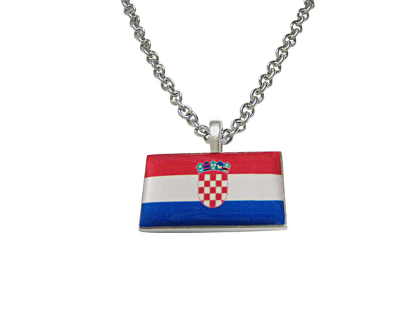 Croatia Flag Pendant Necklace