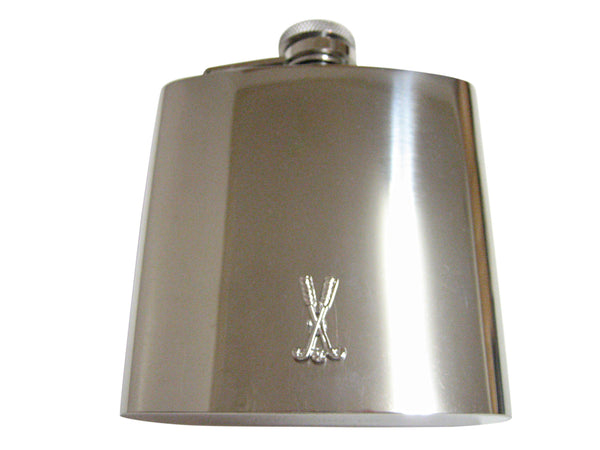 Crossed Golf Clubs 6 Oz. Stainless Steel Flask