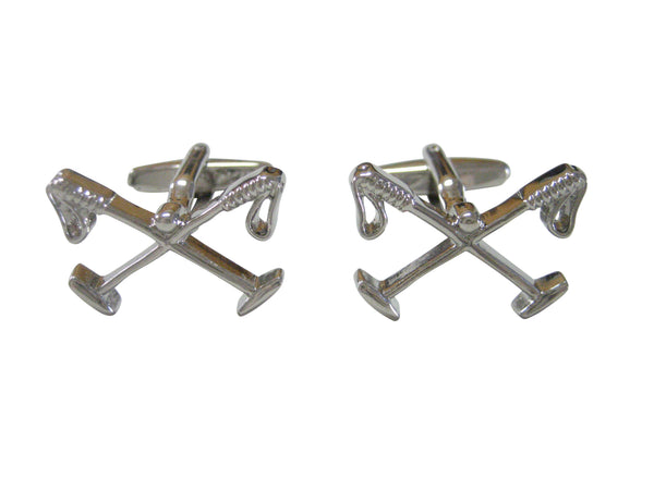 Crossed Polo Mallets Horse Riding Equestrian Cufflinks