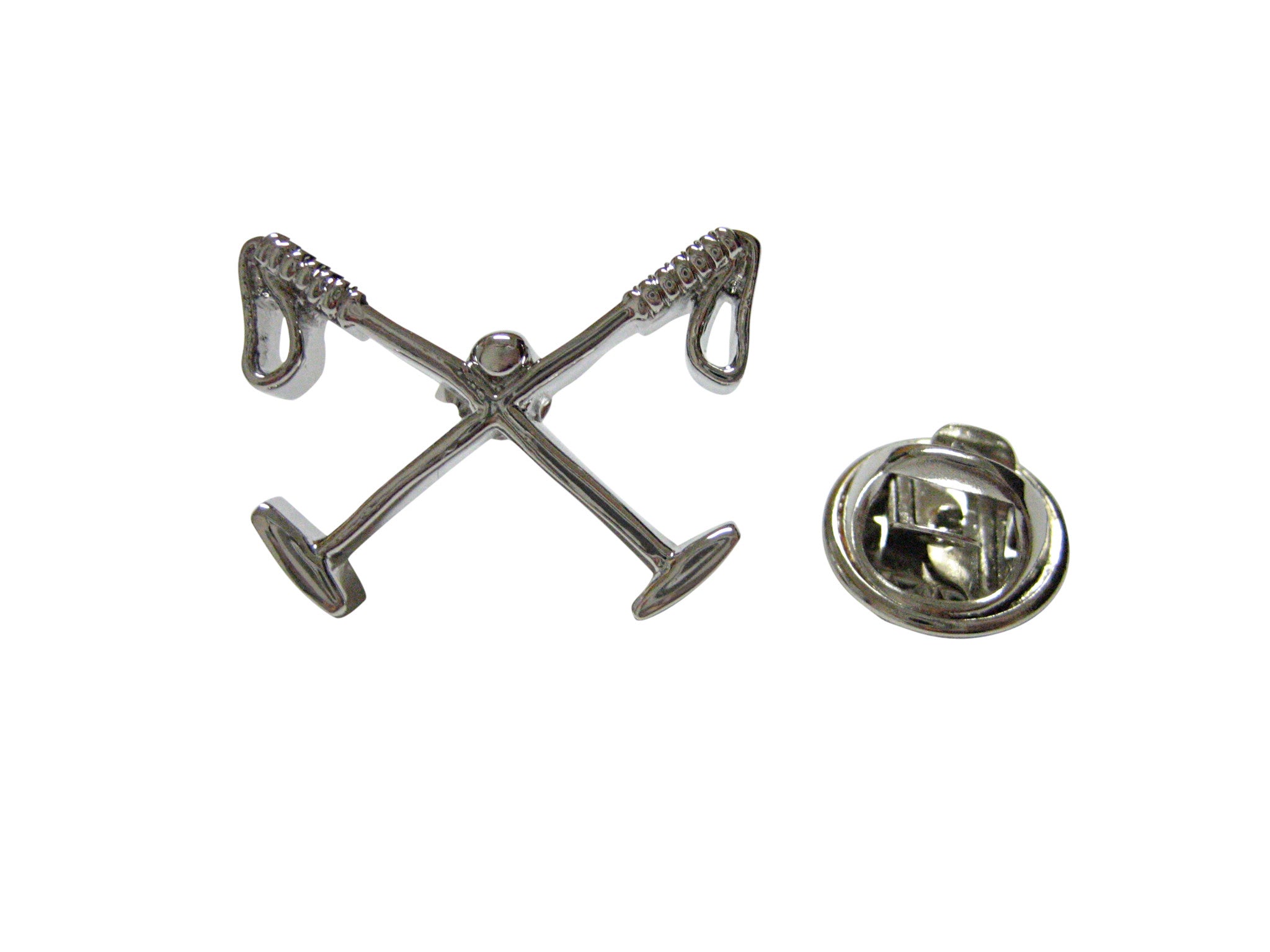 Crossed Polo Mallets Horse Riding Equestrian Lapel Pin